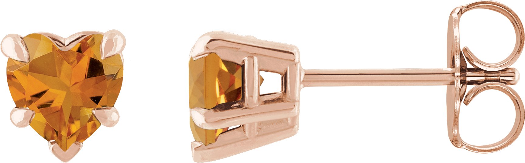 14K Rose Natural Citrine Stud Earring Ref 19750322