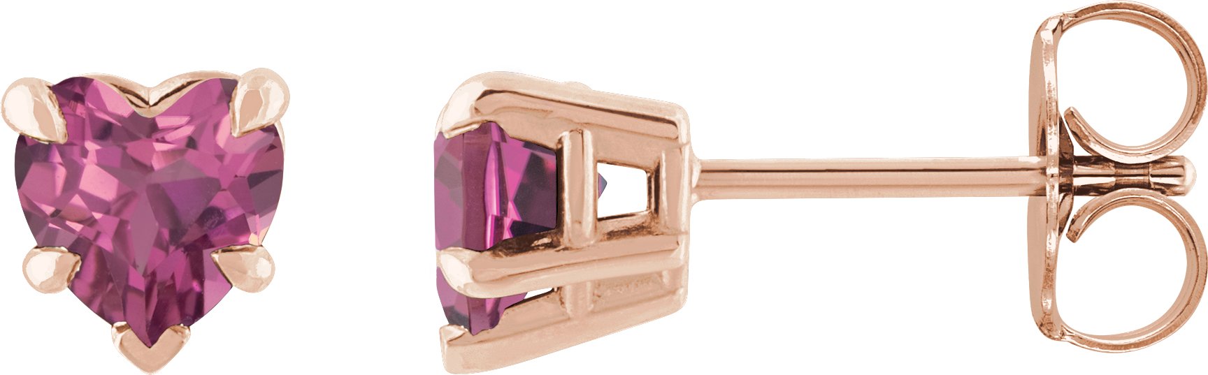 14K Rose Natural Pink Tourmaline Stud Earring Ref 19750335