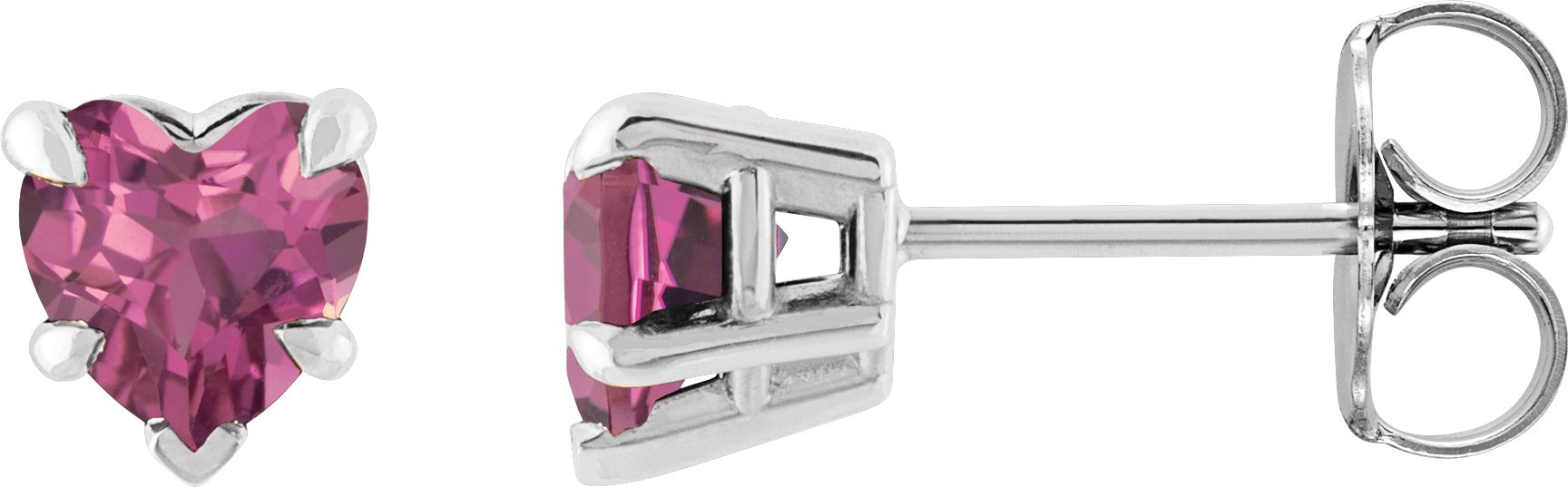 Platinum Natural Pink Tourmaline Stud Earring Ref 19750321