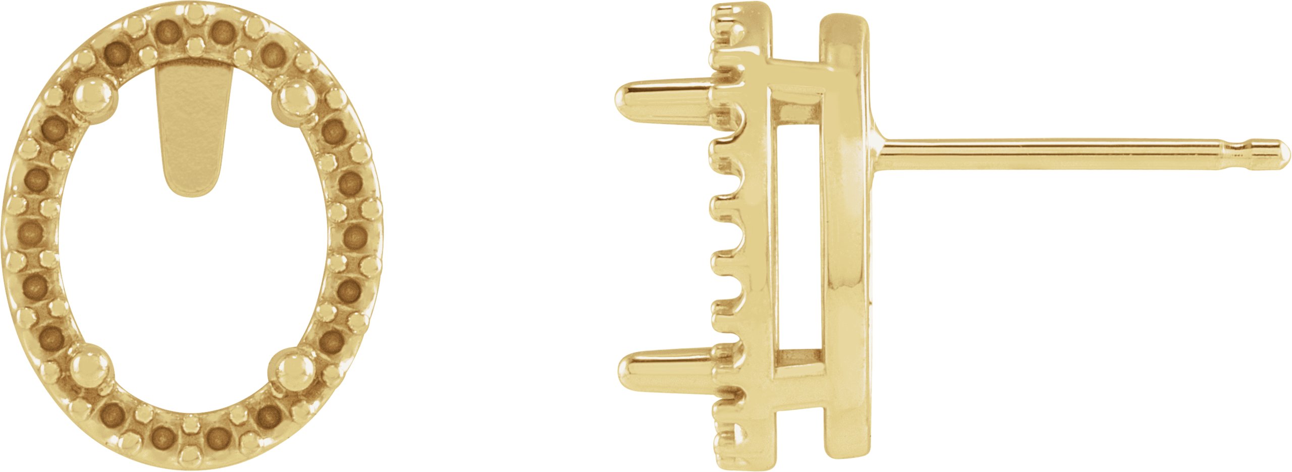 Oval 4-Prong Halo-Style Low Stud Earring