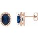 14K Rose 5x3 mm Lab-Grown Blue Sapphire & .04 CTW Natural Diamond Halo-Style Earrings