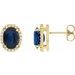 14K Yellow 5x3 mm Lab-Grown Blue Sapphire & .04 CTW Natural Diamond Halo-Style Earrings