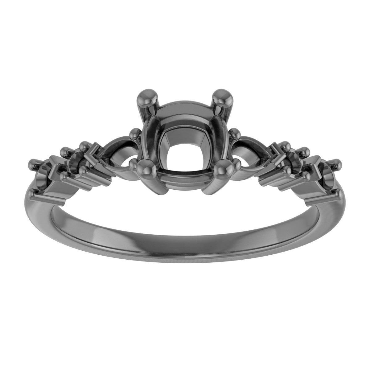5 mm Cushion Engagement Ring Mounting view 3