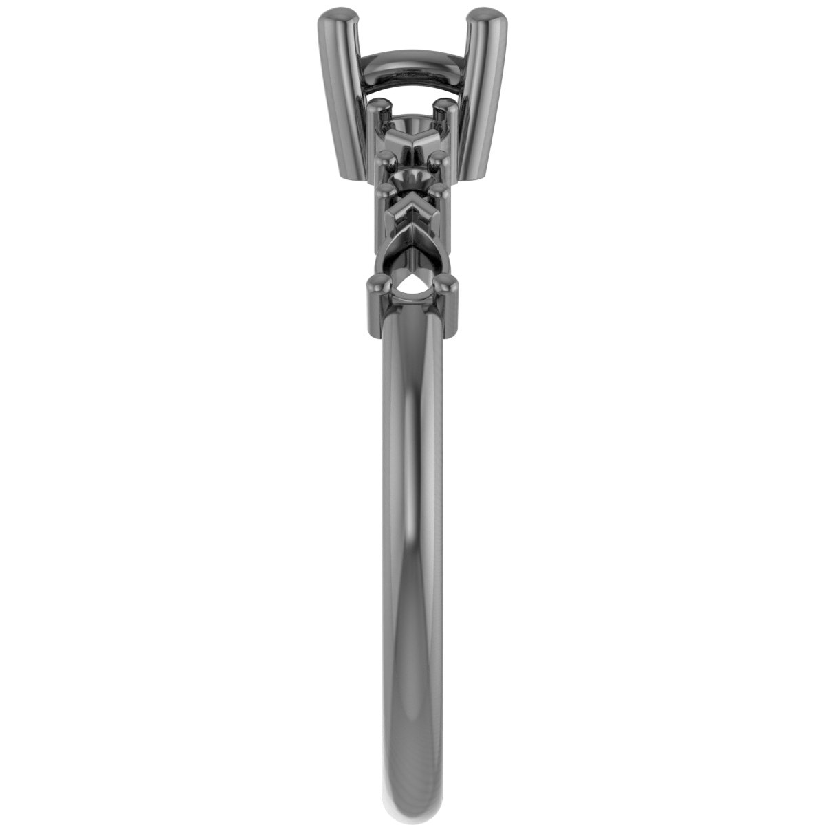 5 mm Cushion Engagement Ring Mounting view 4
