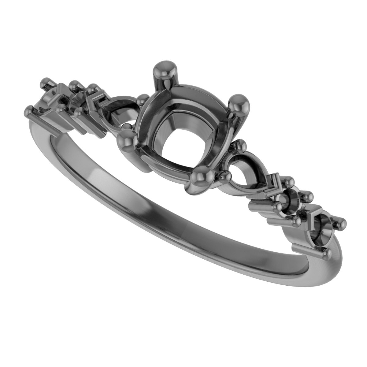 5 mm Cushion Engagement Ring Mounting view 5