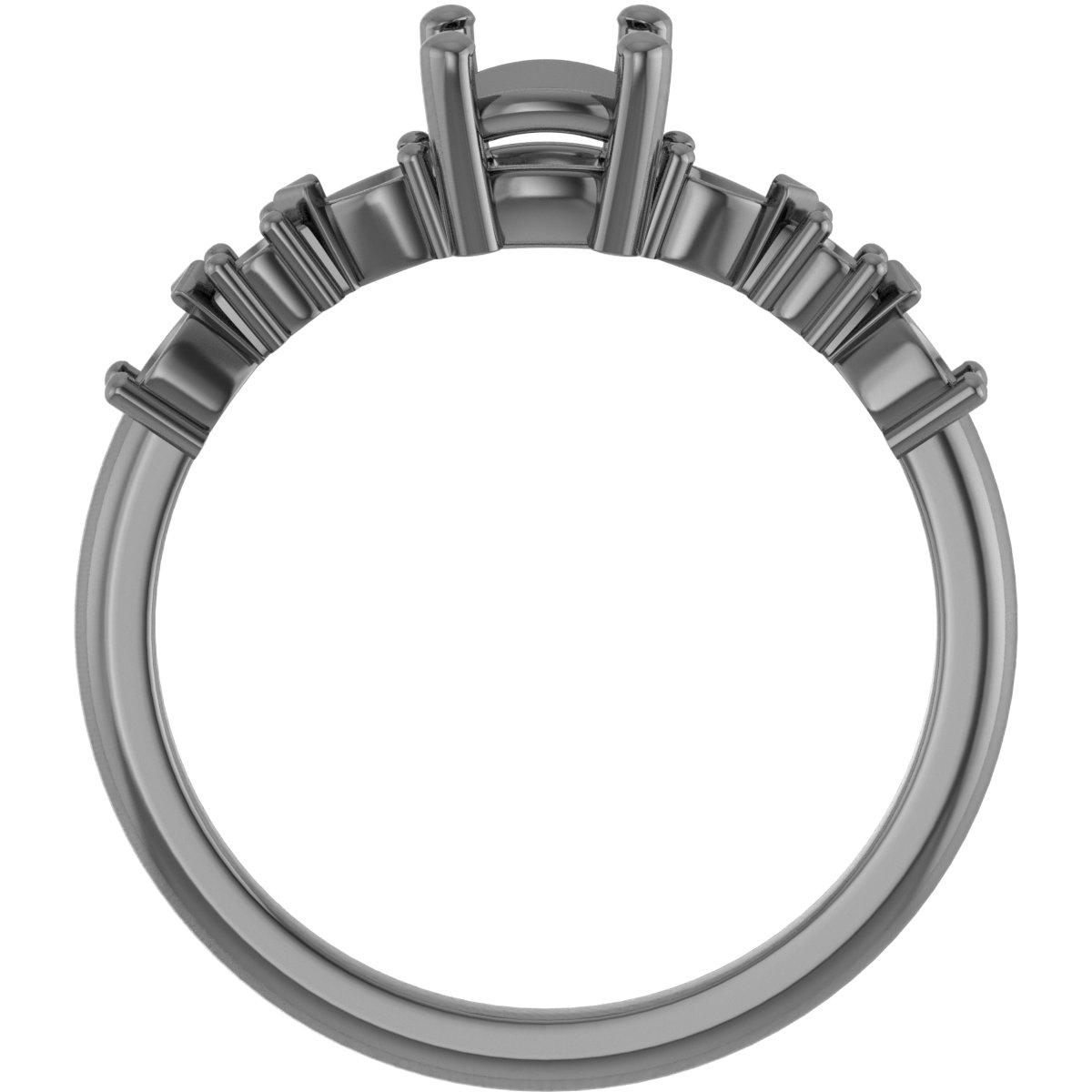 5 mm Cushion Engagement Ring Mounting view 2