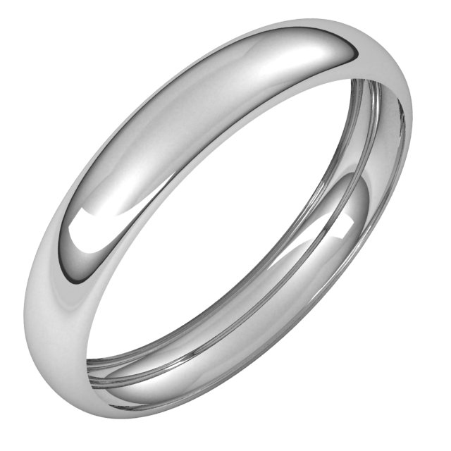 Sterling Silver 3.5 mm Half Round Band Size 4