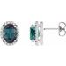 Sterling Silver 6x4 mm Lab-Grown Alexandrite & .06 CTW Natural Diamond Halo-Style Earrings