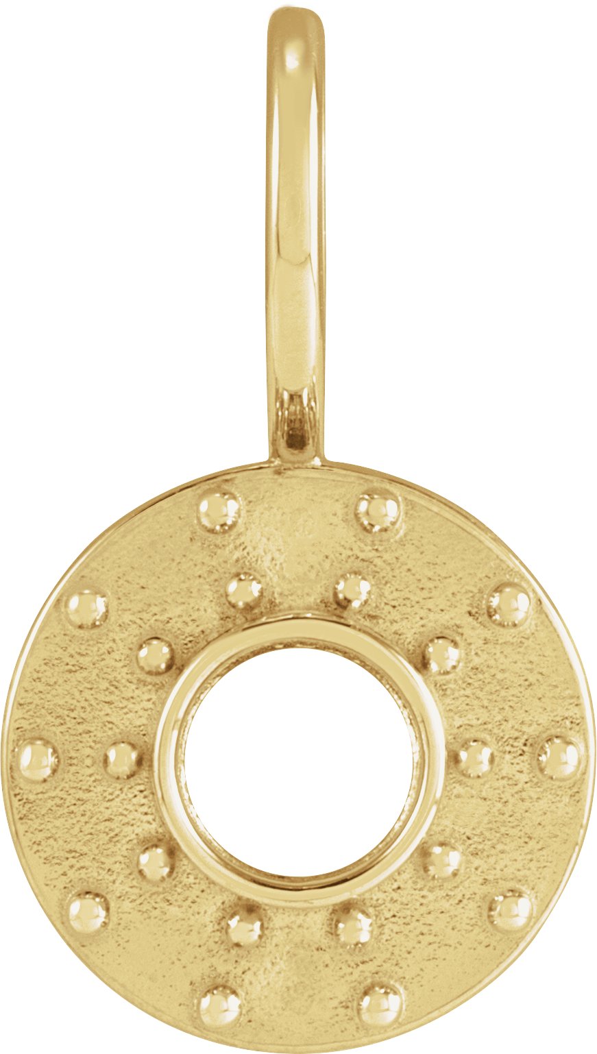 14K Yellow 4 mm Round Bezel-Set Halo-Style Charm/Pendant Mounting