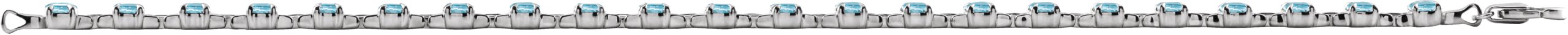 Sterling Silver Natural Sky Blue Topaz 7 1/4 Line Bracelet