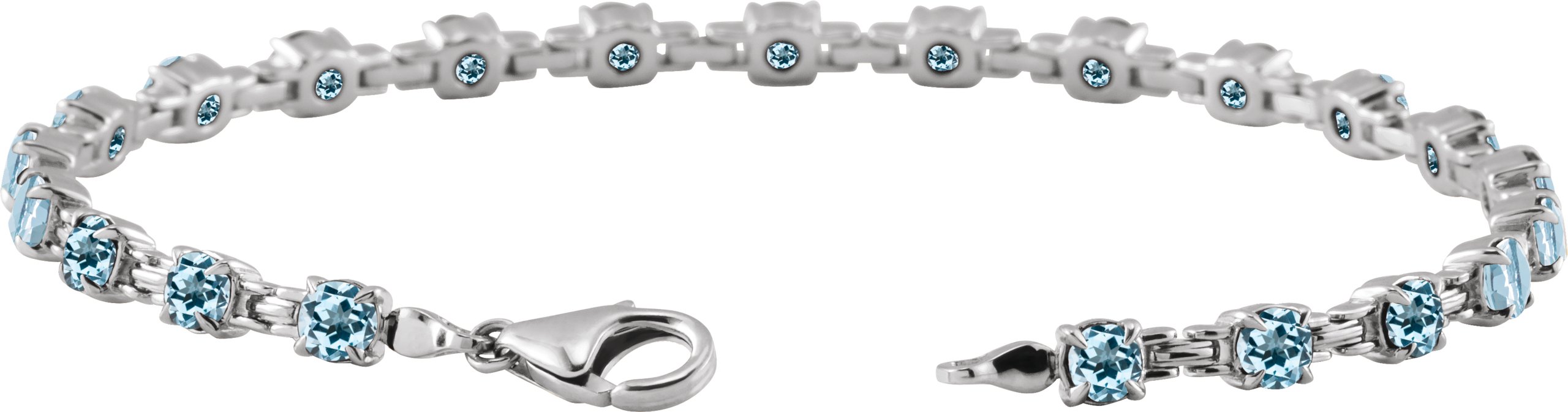 Sterling Silver Natural Sky Blue Topaz 7 1/4 Line Bracelet