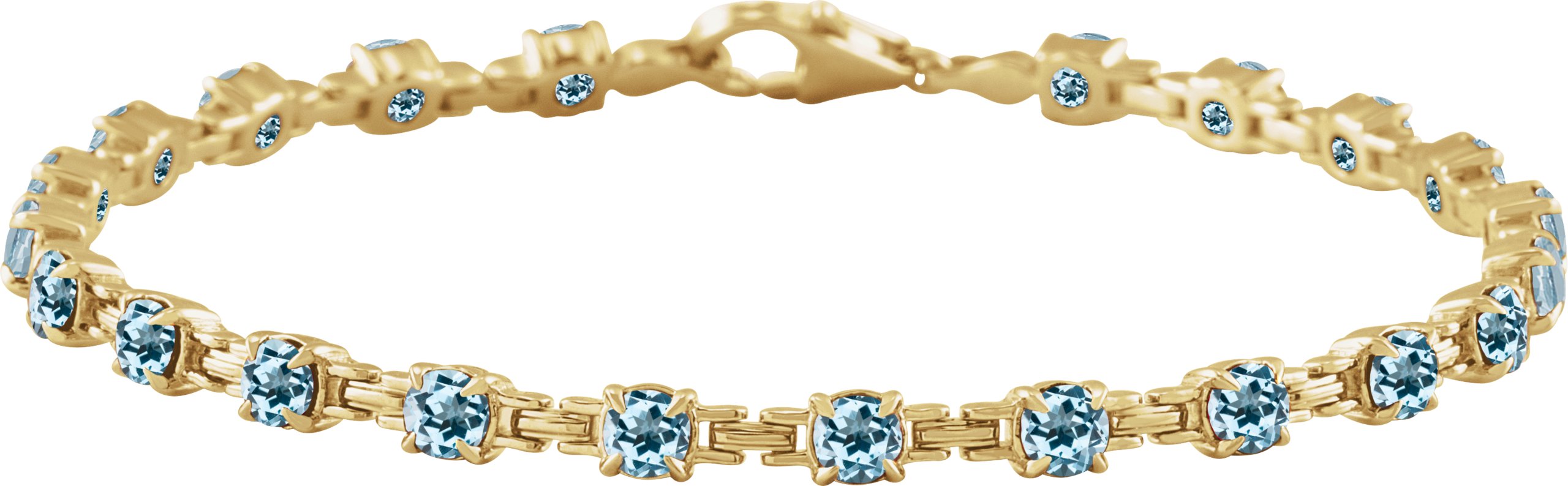 14K Yellow Natural Sky Blue Topaz 7 1/4