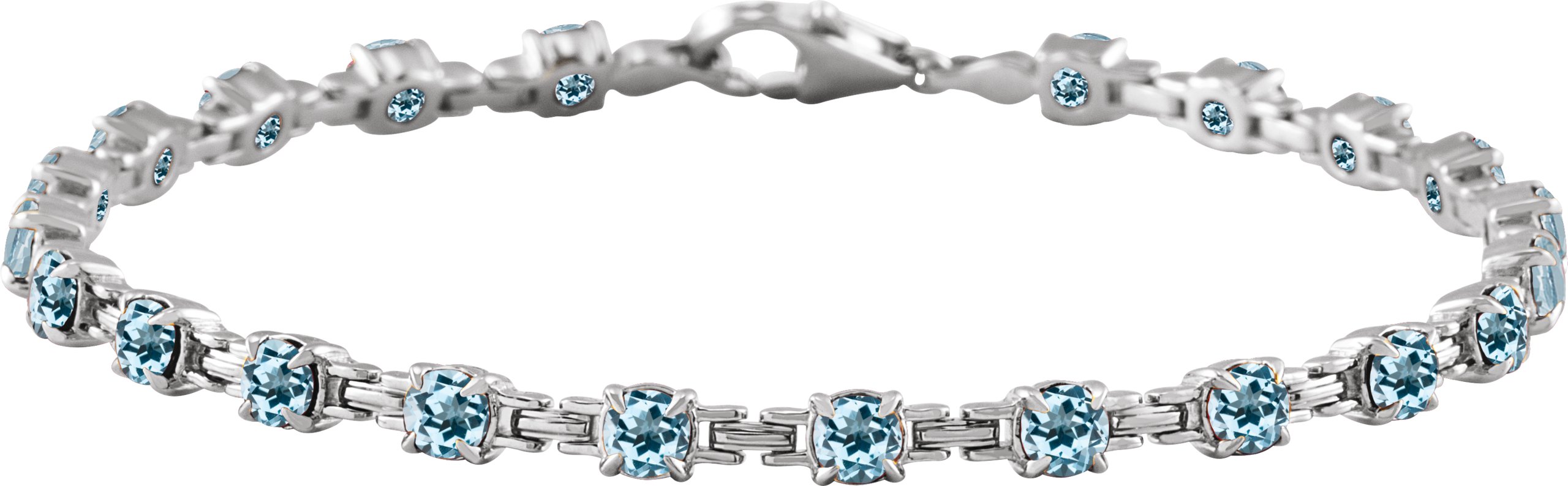 14K White Natural Sky Blue Topaz 7.25 inch Line Bracelet Ref 19570827