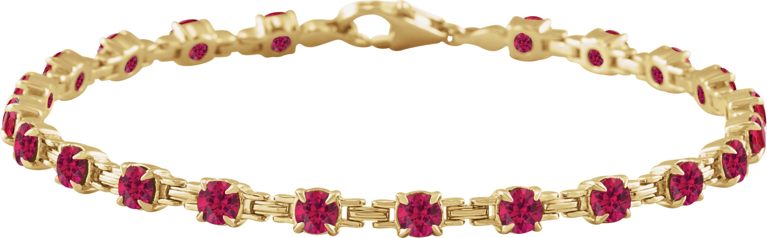 14K Yellow Lab-Grown Ruby 7 1/4