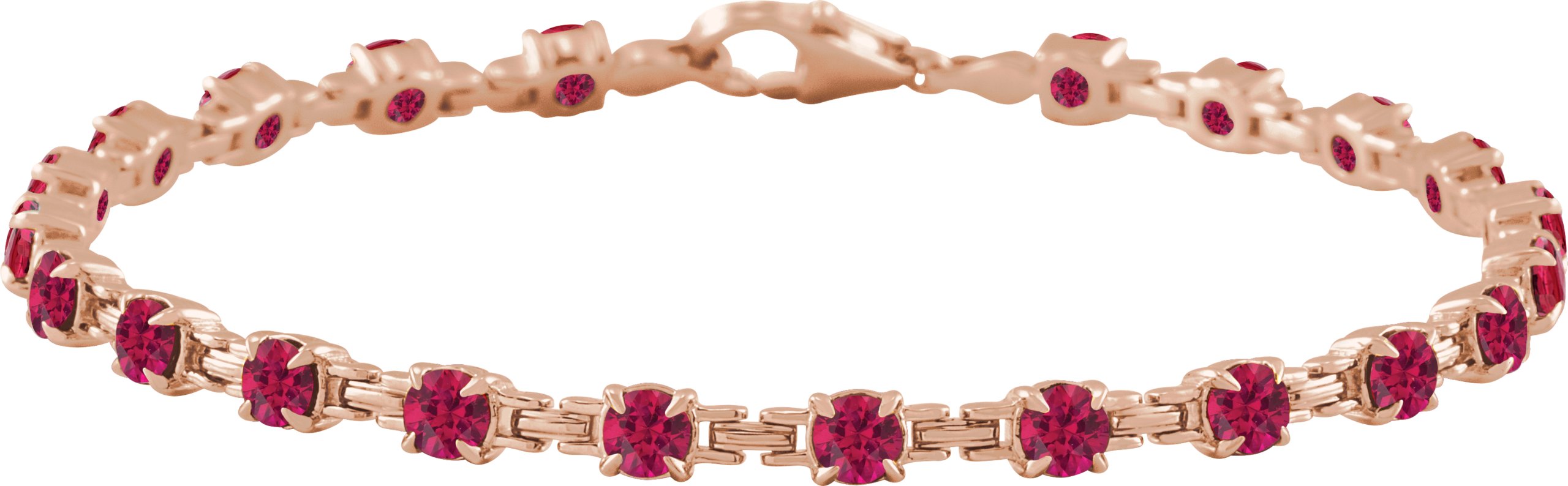 14K Rose Lab Grown Ruby 7.25 inch Line Bracelet Ref 19570834