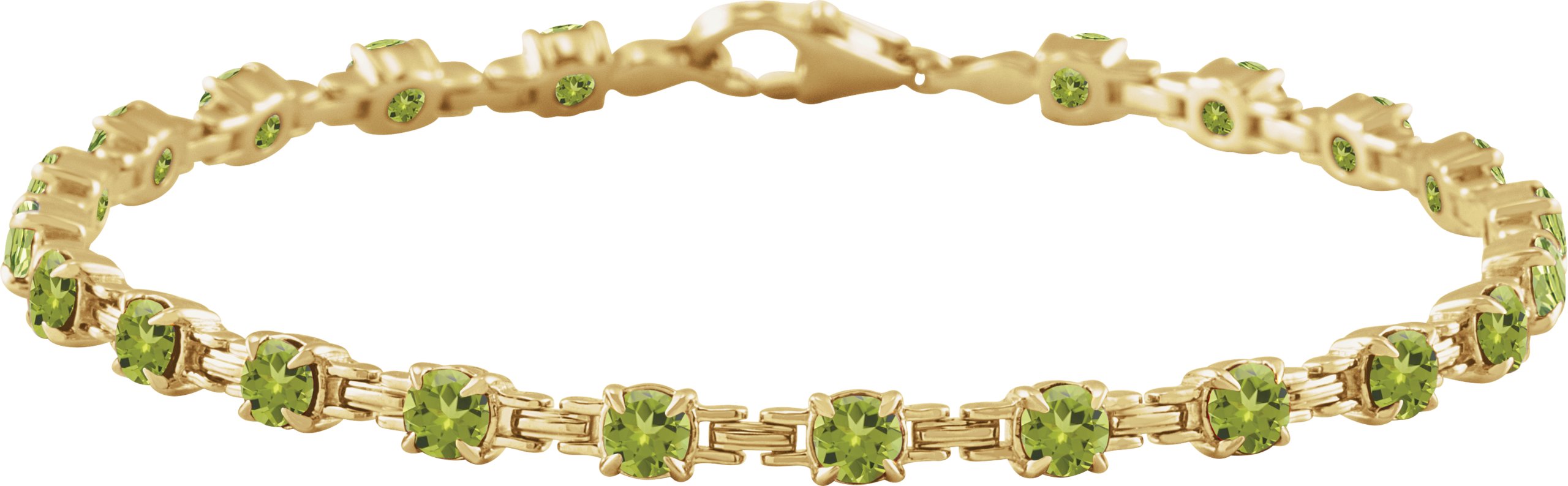 14K Yellow Natural Peridot 7 1/4