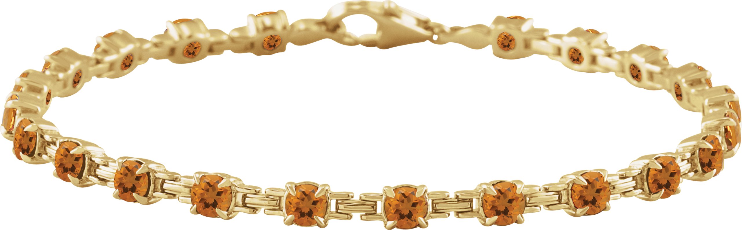 14K Yellow Natural Citrine 7.25 inch Line Bracelet Ref 19570814