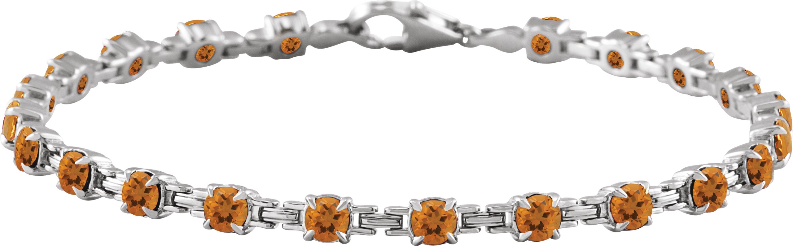 14K White Natural Citrine 7.25 inch Line Bracelet Ref 19570815