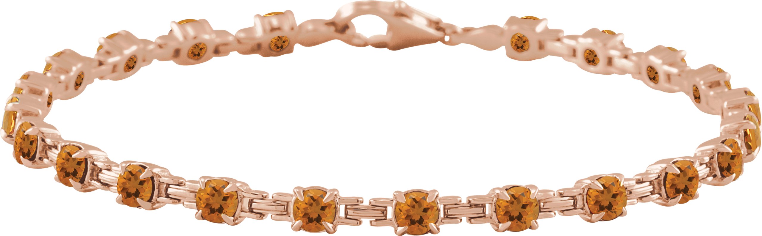 14K Rose Natural Citrine 7.25 inch Line Bracelet Ref 19570816