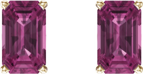 Alternative view of Emerald 4-Prong Scroll Setting® Stud Earrings