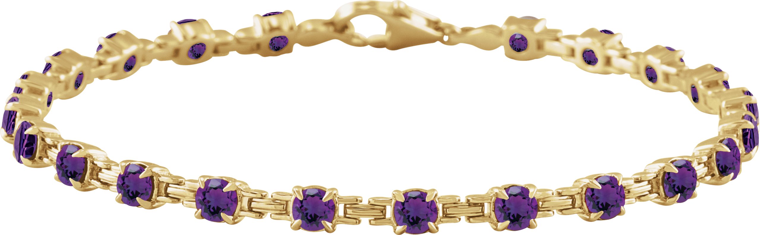 14K Yellow Natural Amethyst 7.25 inch Line Bracelet Ref 19570817