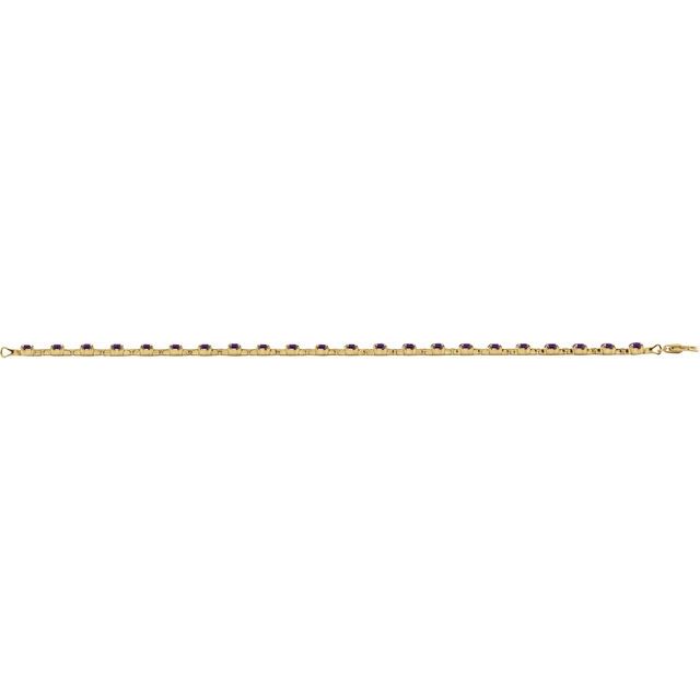 14K Yellow Natural Amethyst 7 1/4 Line Bracelet