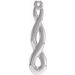 14K White 27.5x6.5 mm Right Twisted Earring Jacket