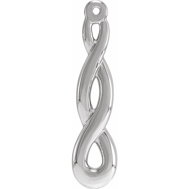 14K White 27.5x6.5 mm Right Twisted Earring Jacket