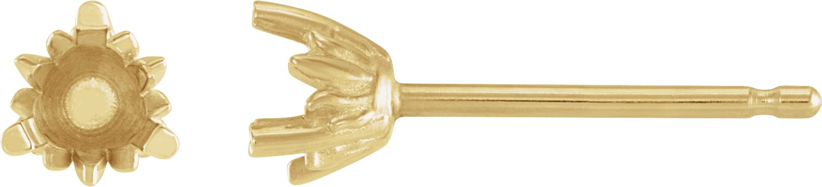 Round 3-Prong Lotus Earring