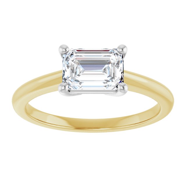 east west emerald engagement ring
