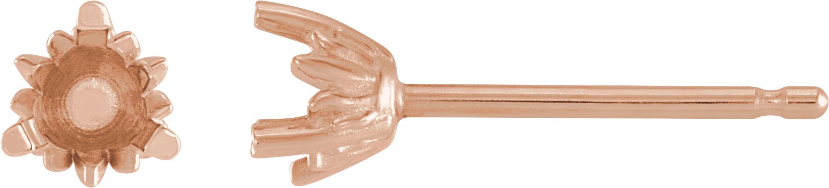 Round 3-Prong Lotus Earring