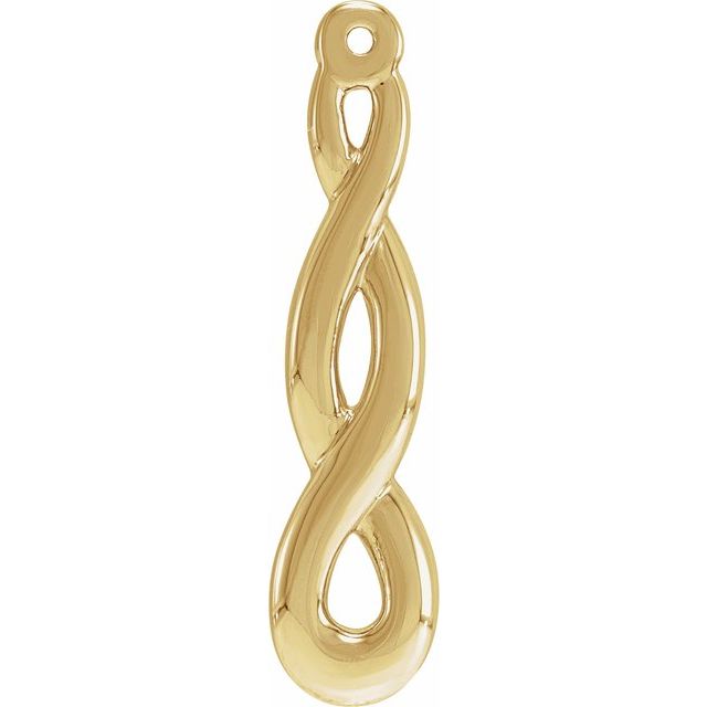 18K Yellow 27.5x6.5 mm Right Twisted Earring Jacket