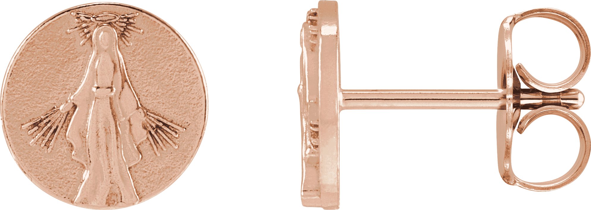 Miraculous Medal Stud Earrings