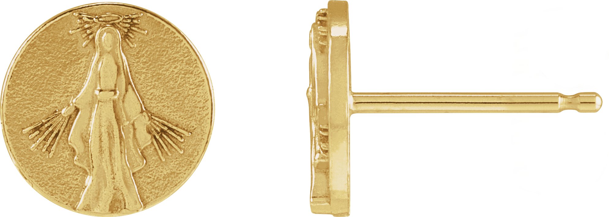 Miraculous Medal Stud Earrings