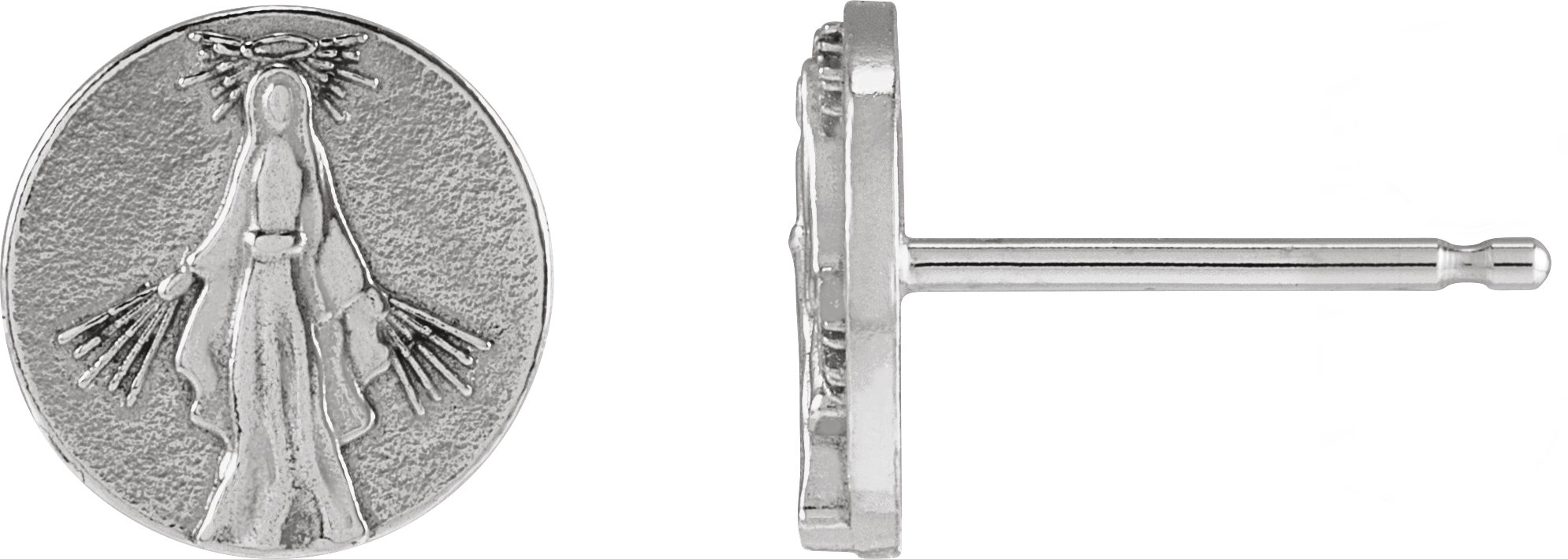 Miraculous Medal Stud Earrings