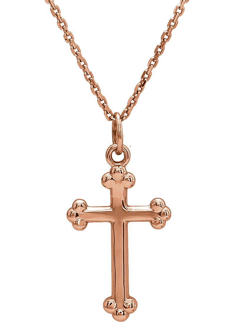 14K Rose Cross 18