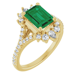 emerald vintage engagement ring
