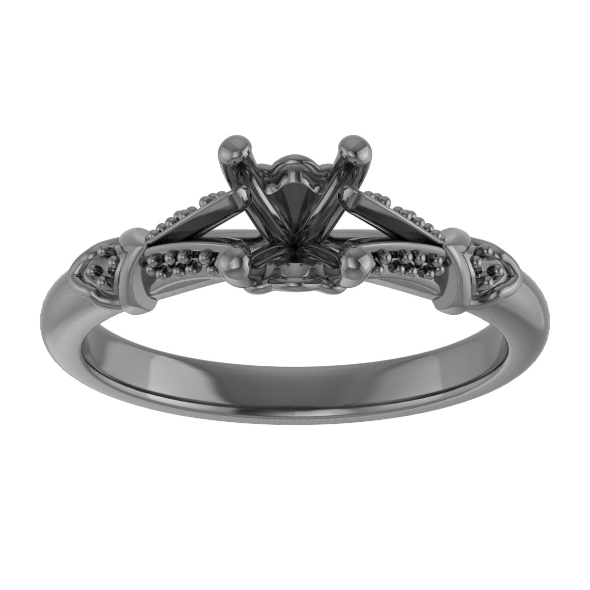 5.5 mm Square Engagement Ring Mounting view 3