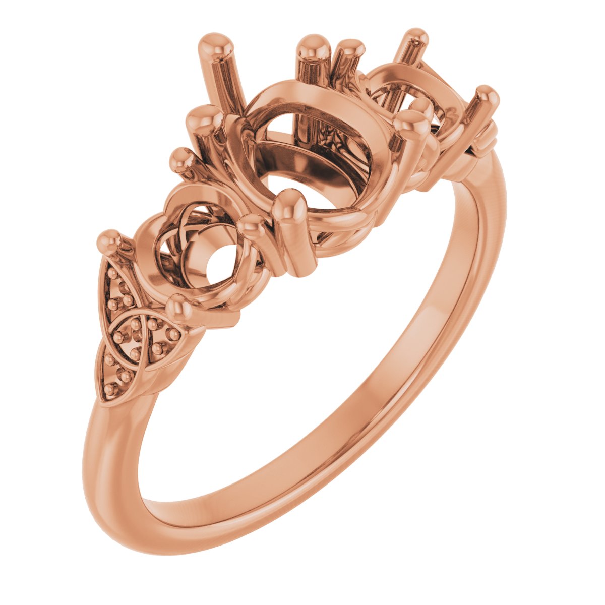 Three-Stone Celtic-Inspired Engagement Ring