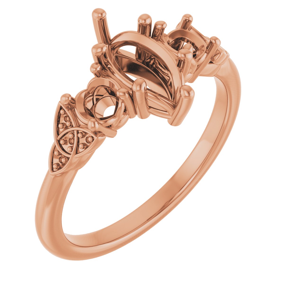 Three-Stone Celtic-Inspired Engagement Ring