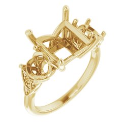 Three-Stone Celtic-Inspired Engagement Ring