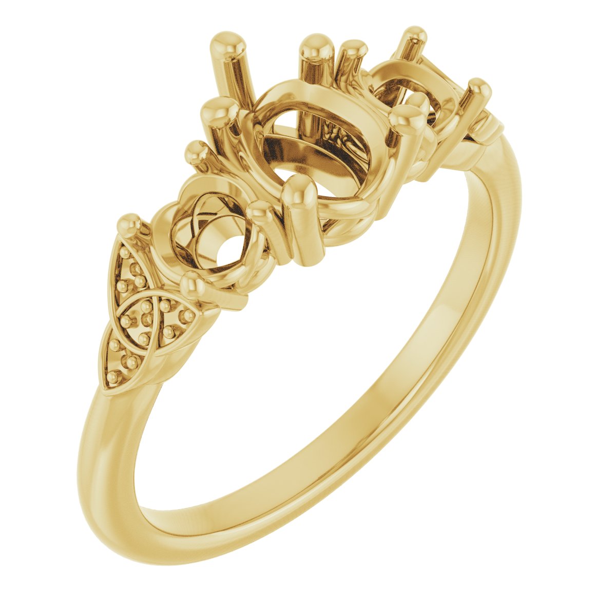 Three-Stone Celtic-Inspired Engagement Ring
