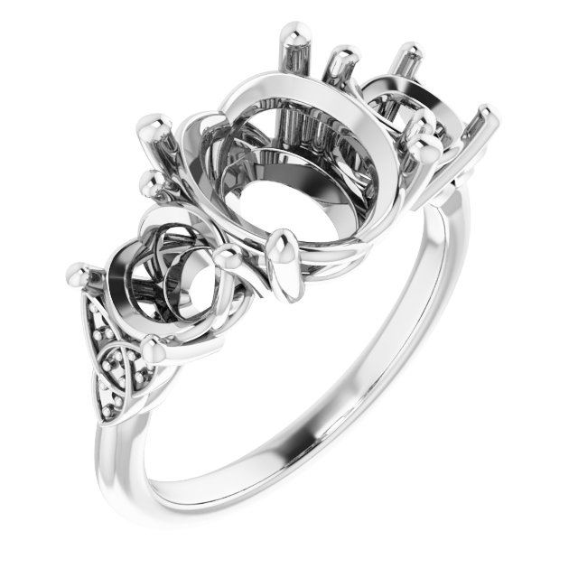 Three-Stone Celtic-Inspired Engagement Ring