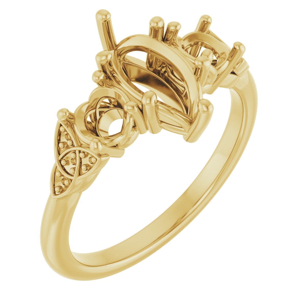 Three-Stone Celtic-Inspired Engagement Ring