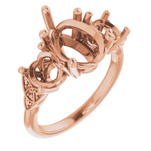 Three-Stone Celtic-Inspired Engagement Ring