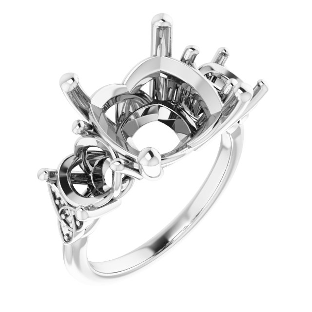 Three-Stone Celtic-Inspired Engagement Ring