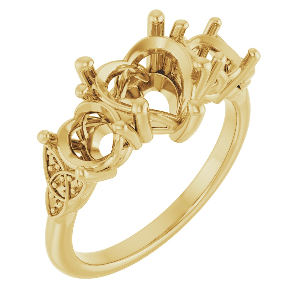 Three-Stone Celtic-Inspired Engagement Ring