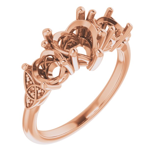 Three-Stone Celtic-Inspired Engagement Ring
