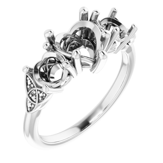 Three-Stone Celtic-Inspired Engagement Ring
