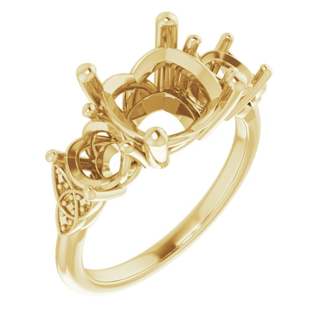 Three-Stone Celtic-Inspired Engagement Ring